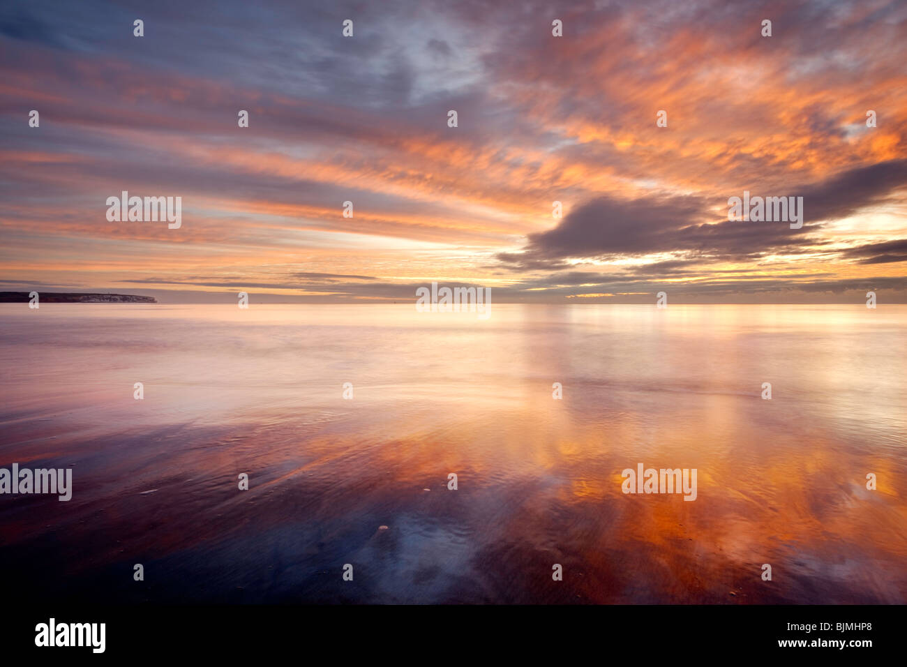 Sonnenuntergang über Shanklin Strand. Isle Of Wight, England, Vereinigtes Königreich Stockfoto