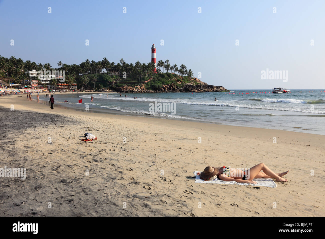 Lighthouse Beach, Kovalam, Malabarian Coast, Malabar, Kerala Zustand, Indien, Asien Stockfoto