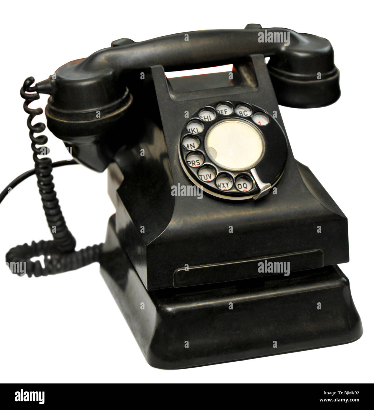 Vintage Telefon, Telefon mit Wählscheibe, antikes Telefon Stockfoto