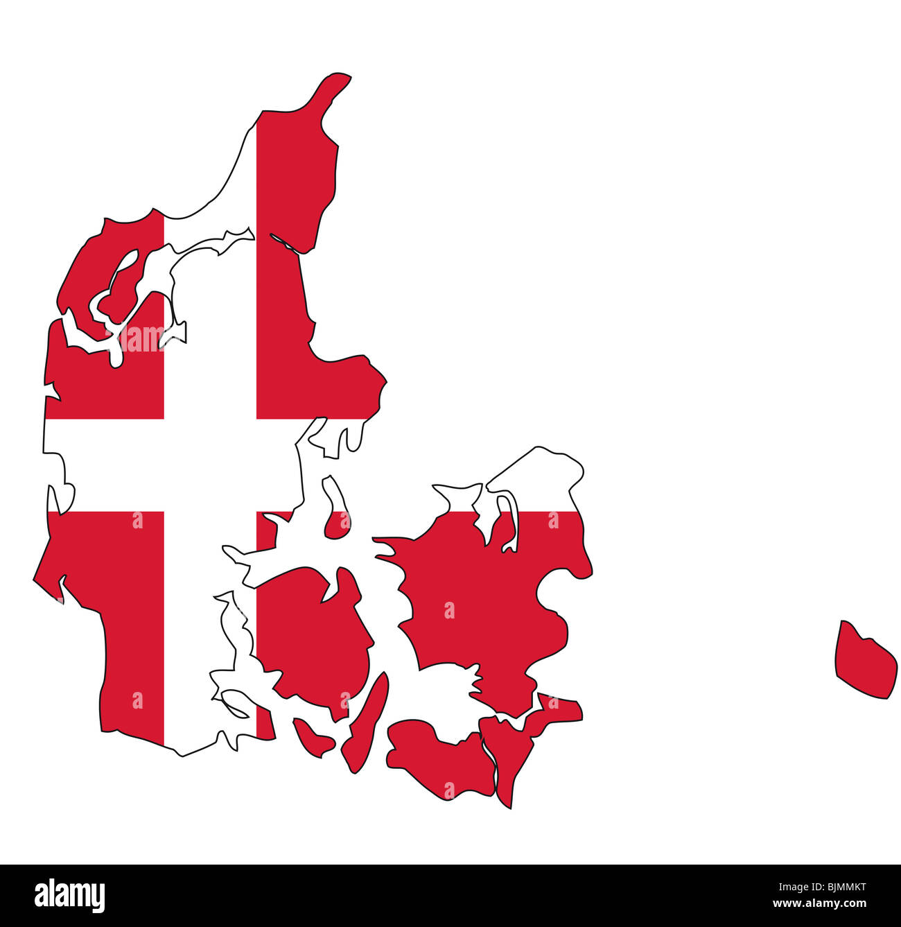 Dänemark, Flagge, Gliederung Stockfoto