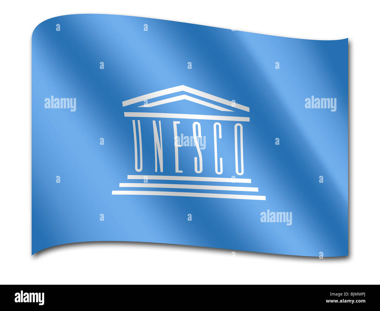 Flagge der Vereinten Nationen pädagogische, wissenschaftliche und kulturelle Organisation, UNESCO Stockfoto
