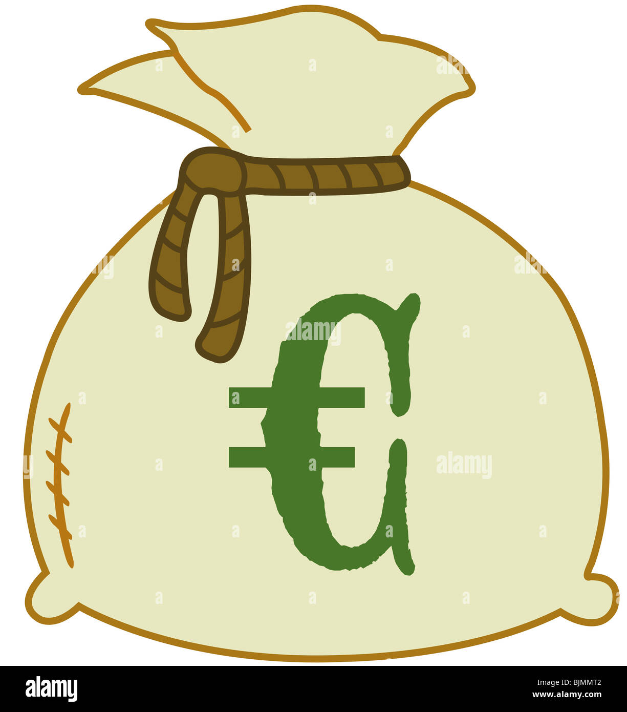 Geldsack mit Eurozeichen, Abbildung Stockfoto