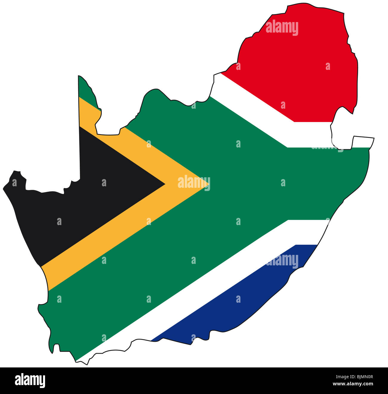 Südafrika, Flagge, Gliederung Stockfoto
