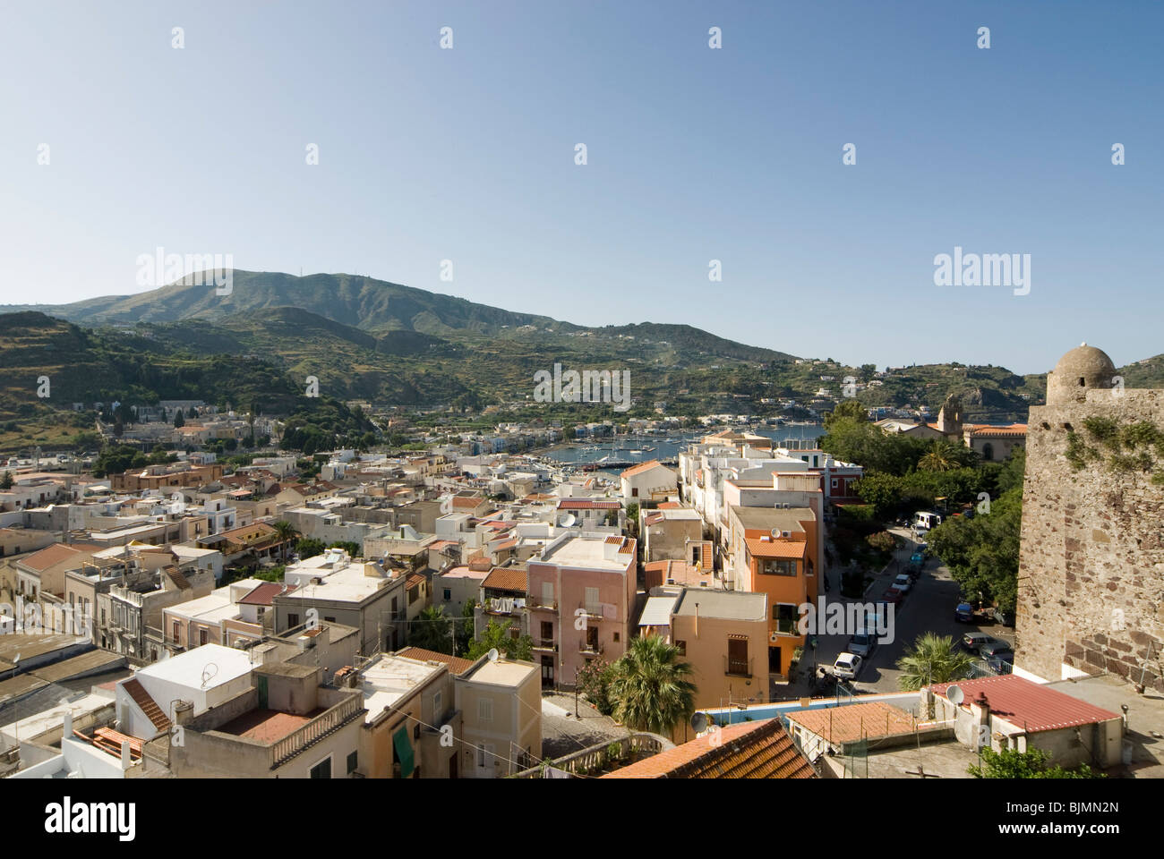 Italien, Sizilien, Liparischen Inseln, Insel Lipari, Blick auf Lipari Stockfoto