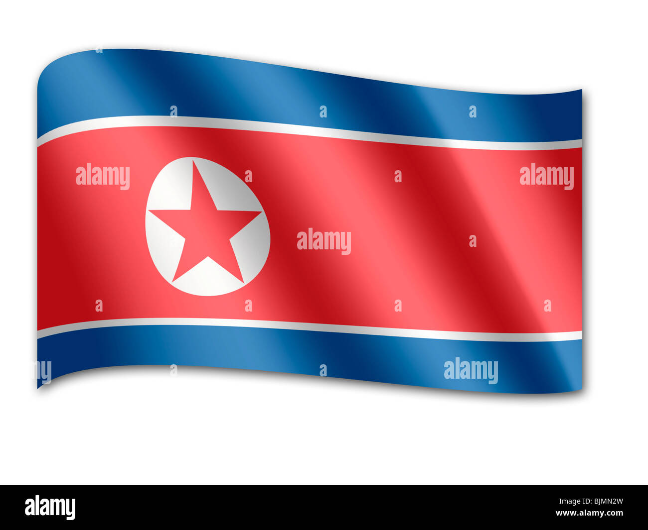 Flagge der Demokratischen Volksrepublik Korea Stockfoto