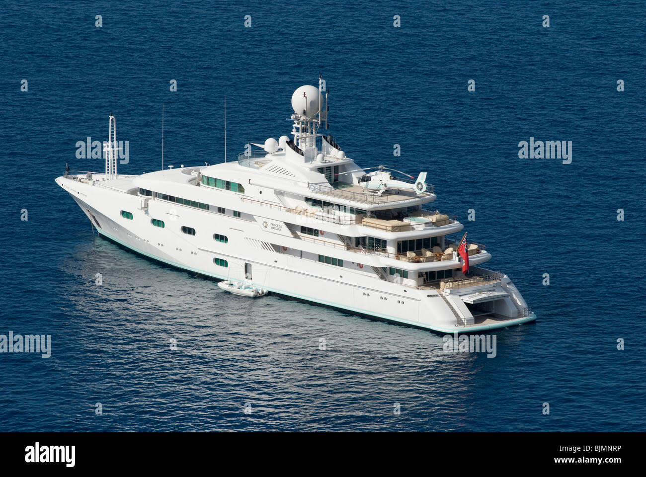 Luxusjacht, Insel Capri, Kampanien, Italien am Meer | Italien, Kampanien, Isle of Capri-Luxus-yacht Stockfoto