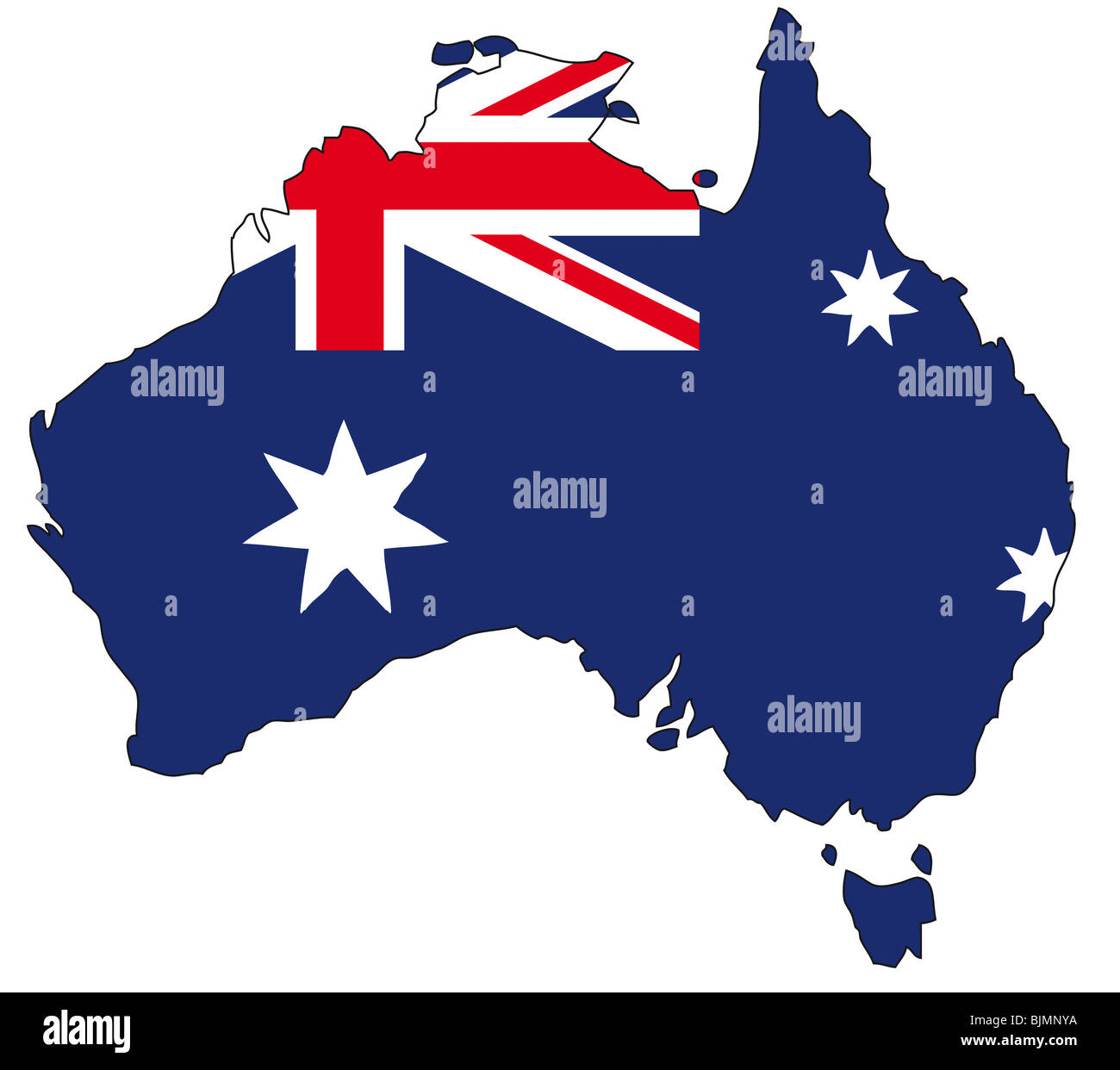 Australien, Flagge, Gliederung Stockfoto
