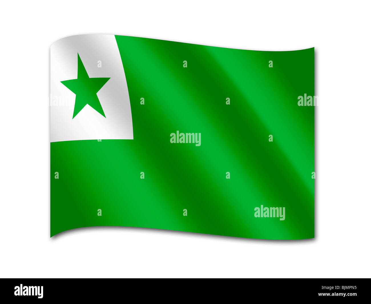 Flagge der internationalen Hilfssprache Esperanto Stockfoto