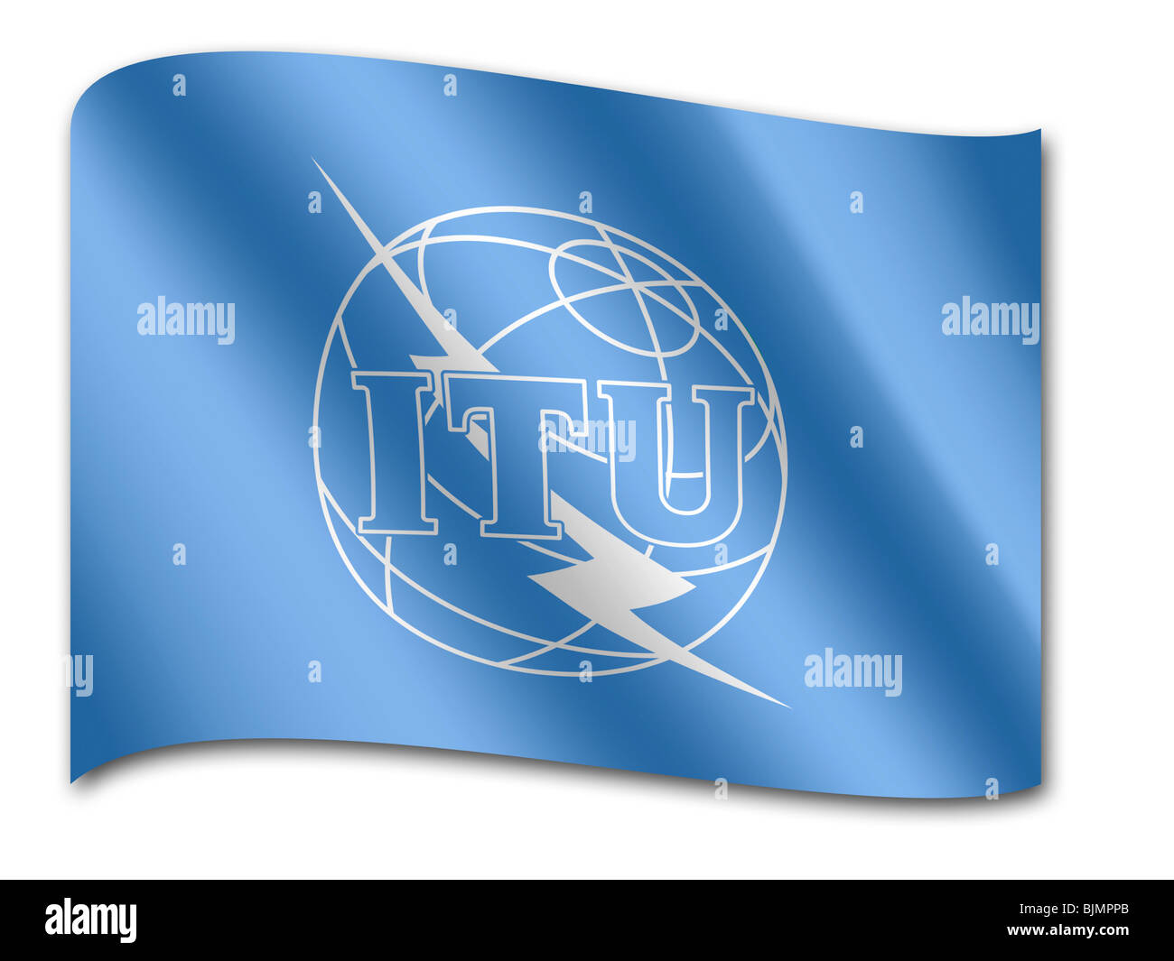 Flagge von der internationalen Fernmeldeunion ITU Stockfoto