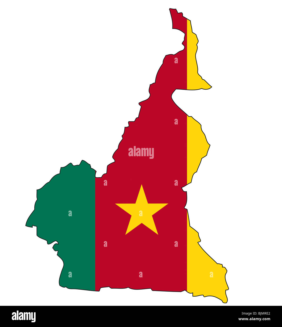 Kamerun, Flagge, Gliederung Stockfoto