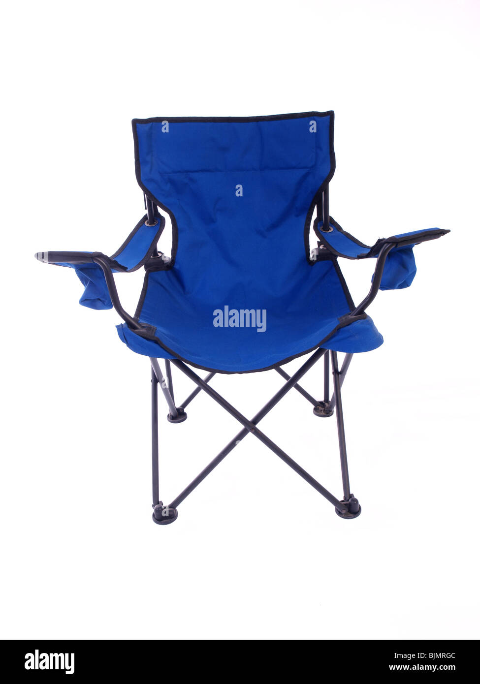 Blau Klappstuhl für camping und outdoor-Einsatz. Stockfoto