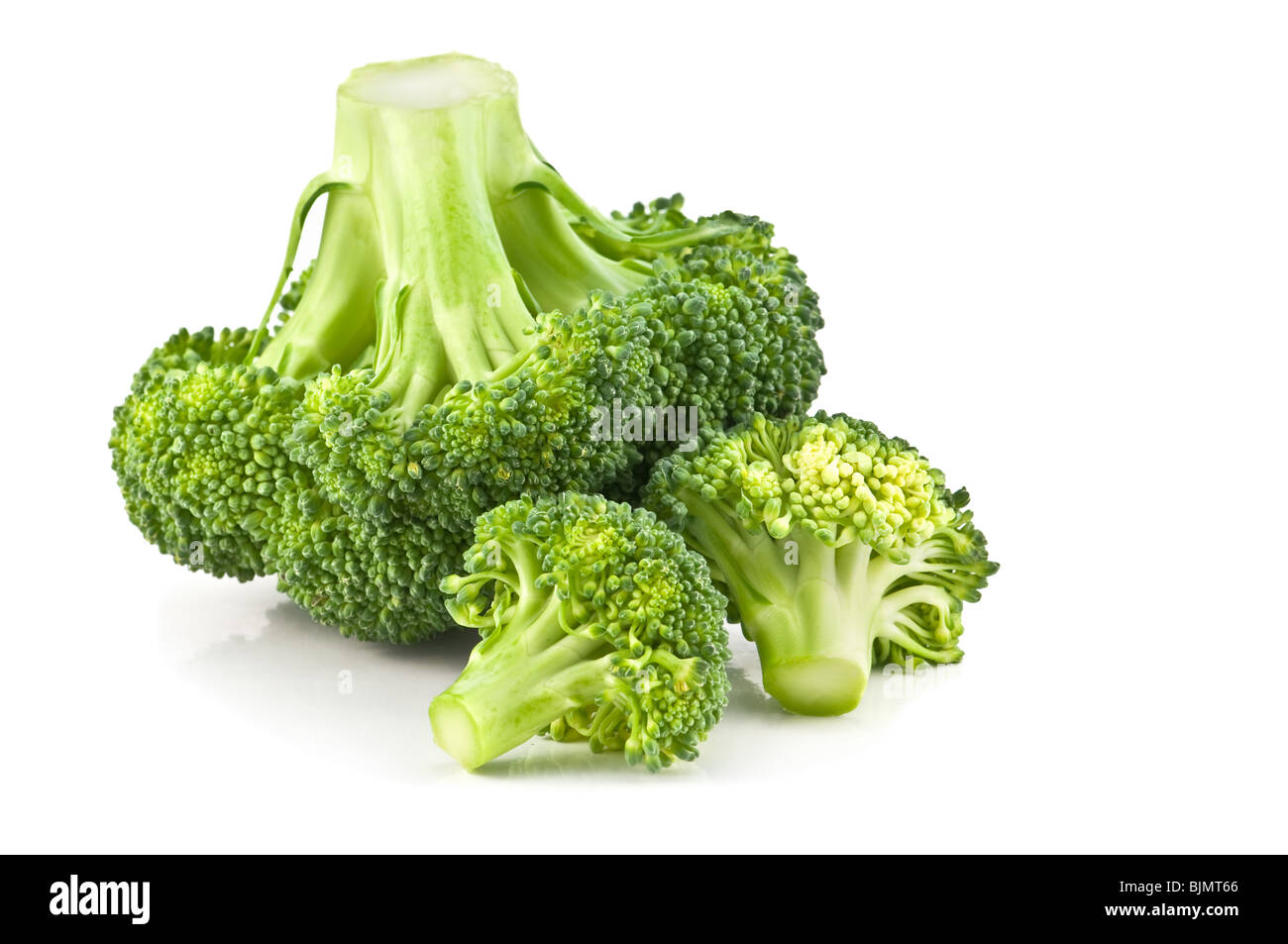 Brokkoli auf weißem Hintergrund Stockfoto