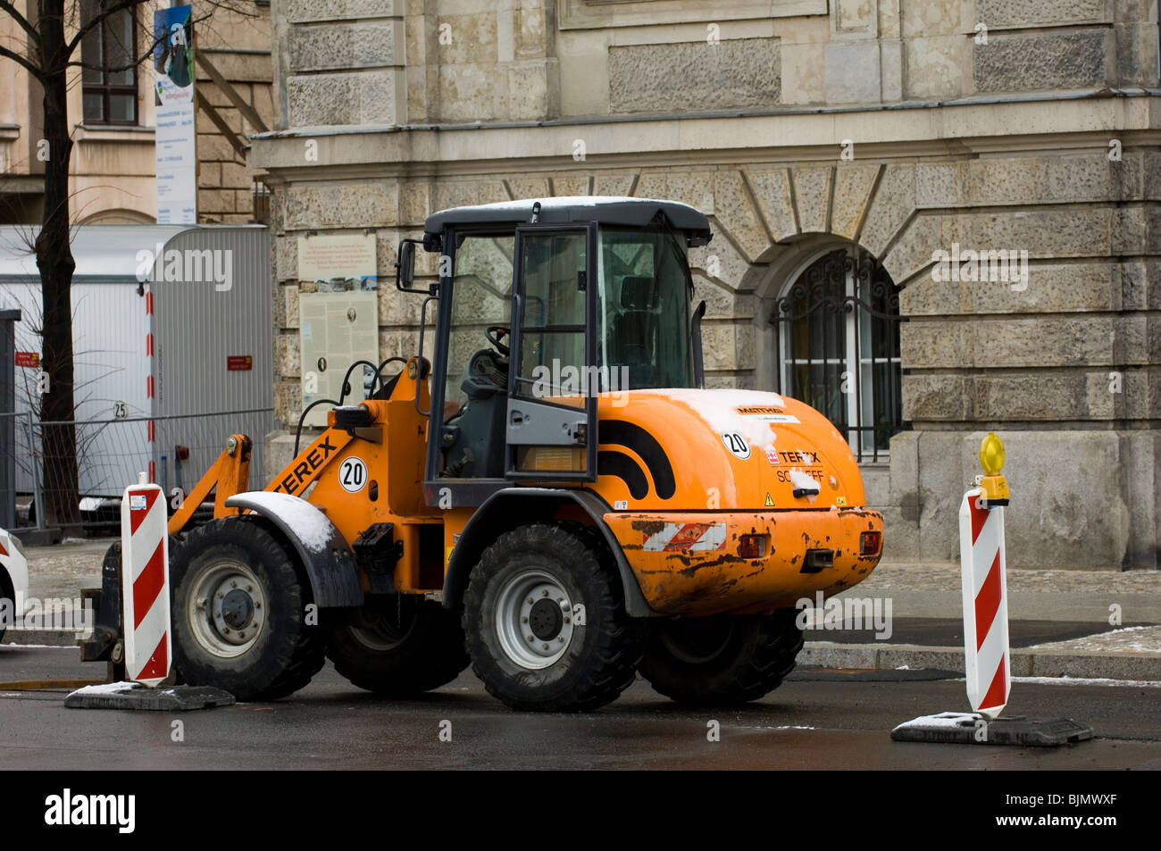 Baumaßnahmen in den Straßen von Berlin Deutschland Europa Stockfoto