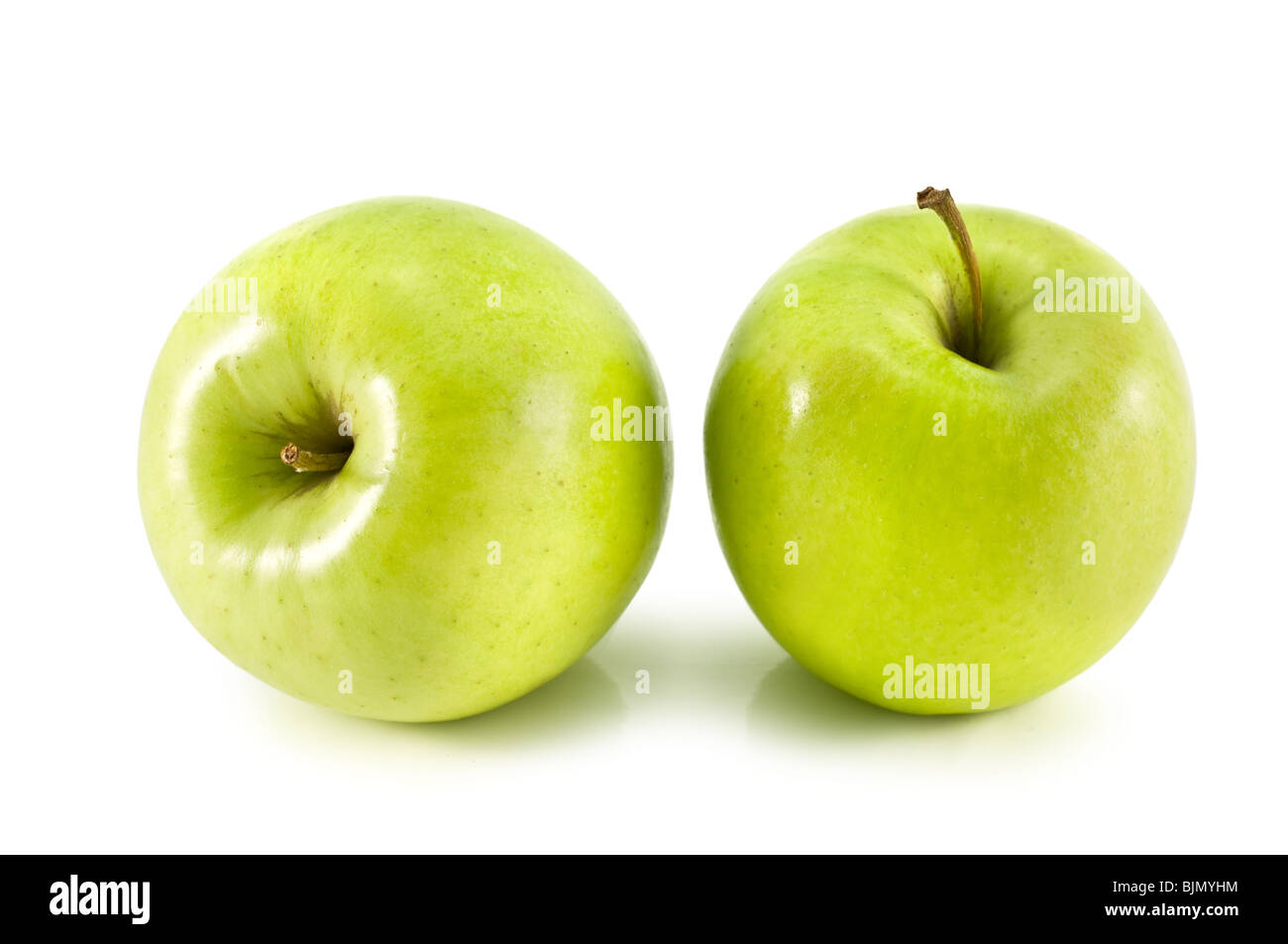 Apfel auf dem weißen isoliert Stockfoto