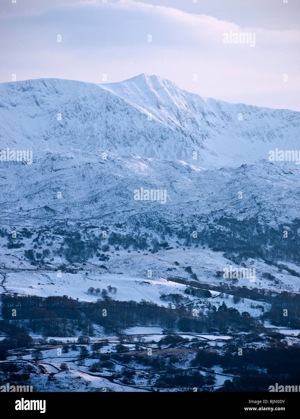 Cadair Idris Penygadair zeigt, der höchste Punkt 893m oder 2930 ft Ortszentrum Snowdonia Wales UK Stockfoto