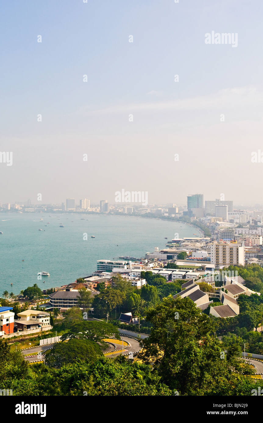 Blick auf Pattaya die Stadt aus der Vogelperspektive Stockfoto