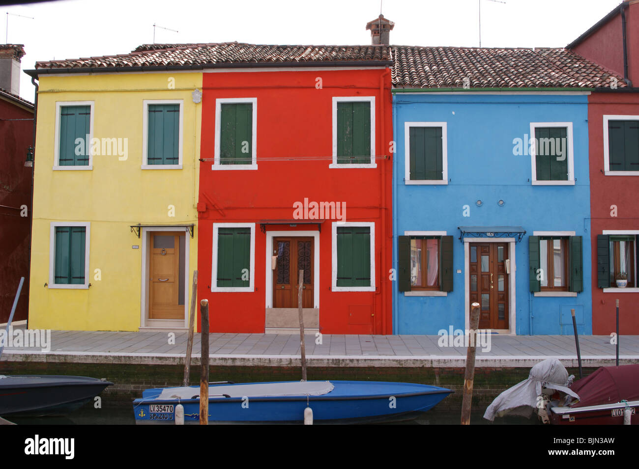 Bunte Fishermans Cottage, Insel Burano, Venedig Stockfoto