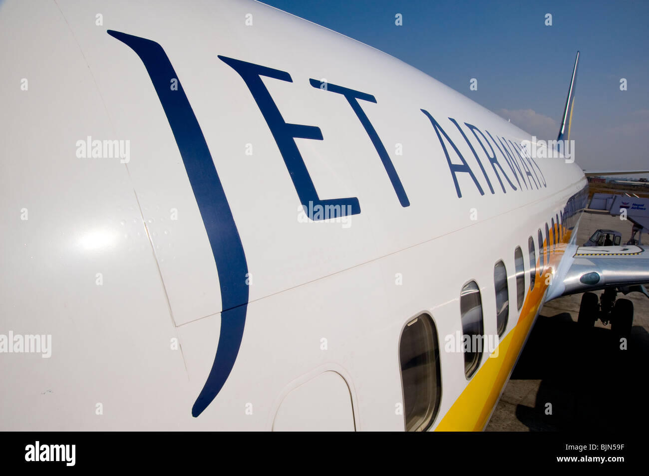 Jet Airways-Maschine in Indien Stockfoto