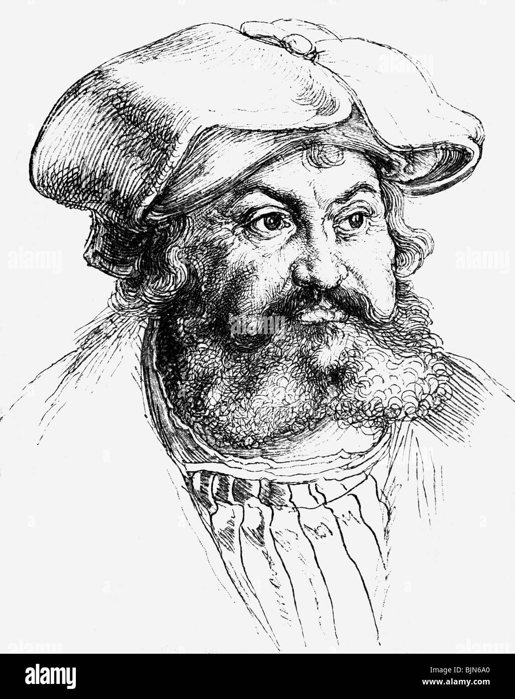 Friedrich III. "die Kluge", 17.1.1486 - 5.5.1525, Kurfürst von Sachsen 26.8.1486 - 5.5.1525, Portrait, Zeichnung von Albrecht Dürer, circa 1523, Artist's Urheberrecht nicht gelöscht werden Stockfoto