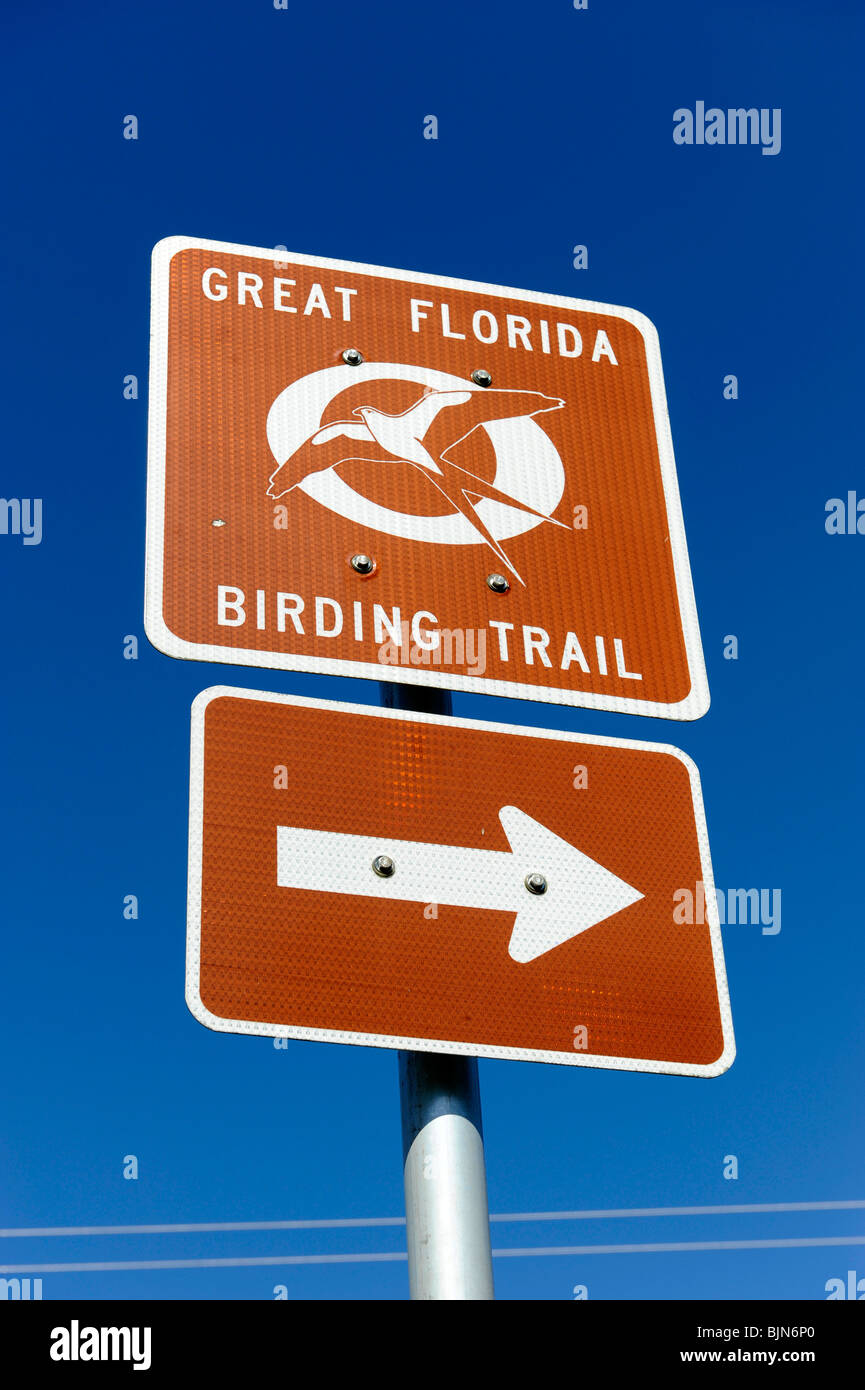 Zeichen großer Florida Vogelbeobachtung trail Stockfoto