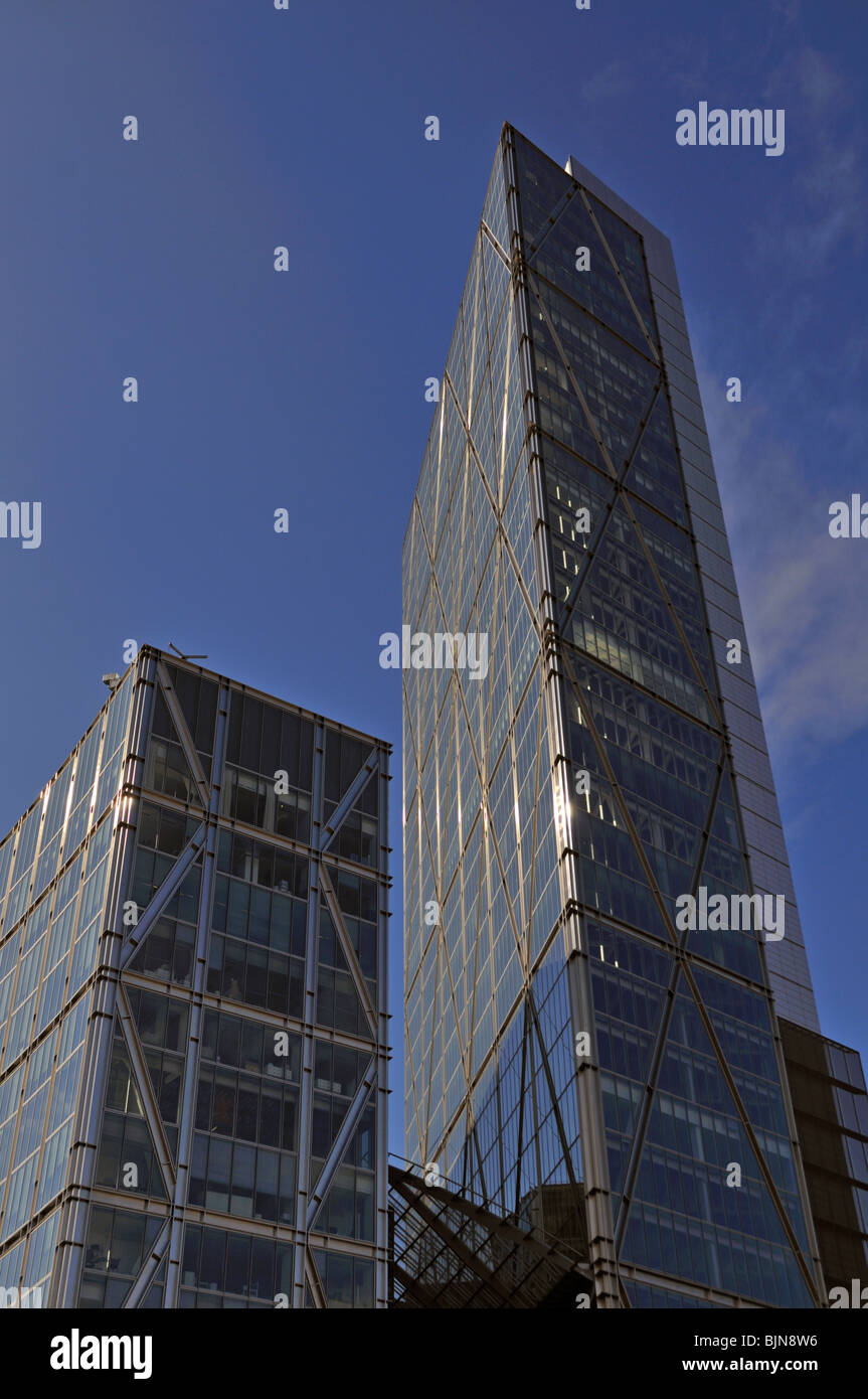 201 Bishopsgate und der Broadgate Tower, London EC2M, Vereinigtes Königreich Stockfoto