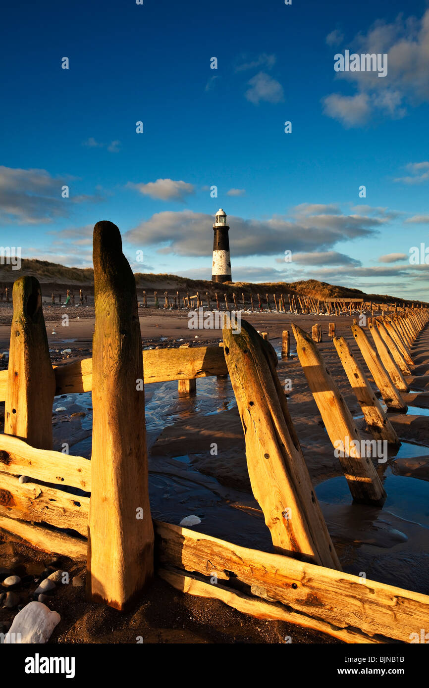 Der Leuchtturm, Spurn Head, Yorkshire Stockfoto