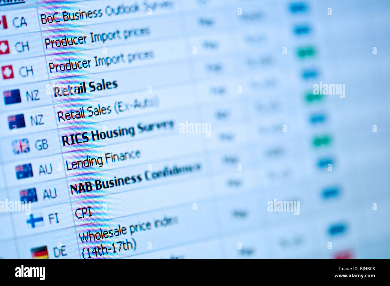 betriebswirtschaftliche Daten und Statistiken Stockfoto