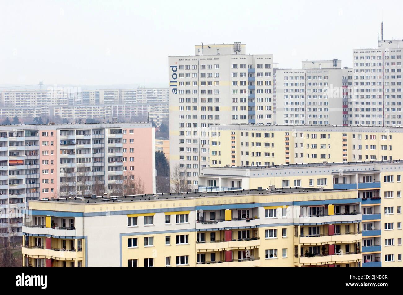 Wohnhäuser am Helene-Weigel-Platz, Berlin, Deutschland Stockfoto