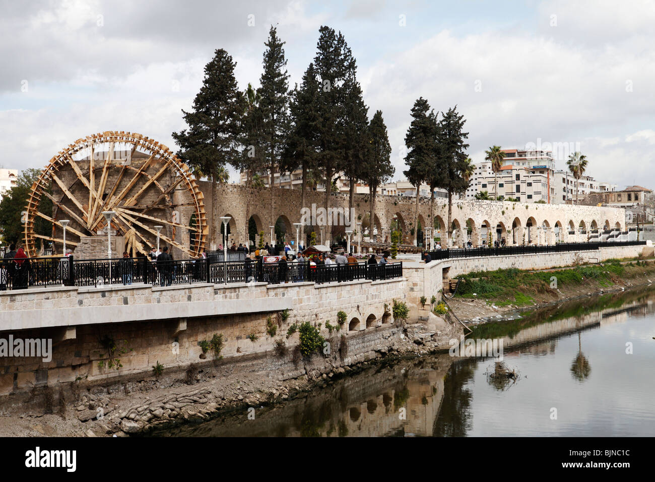 Wasserrad oder Noria in Hama, Syrien Stockfoto