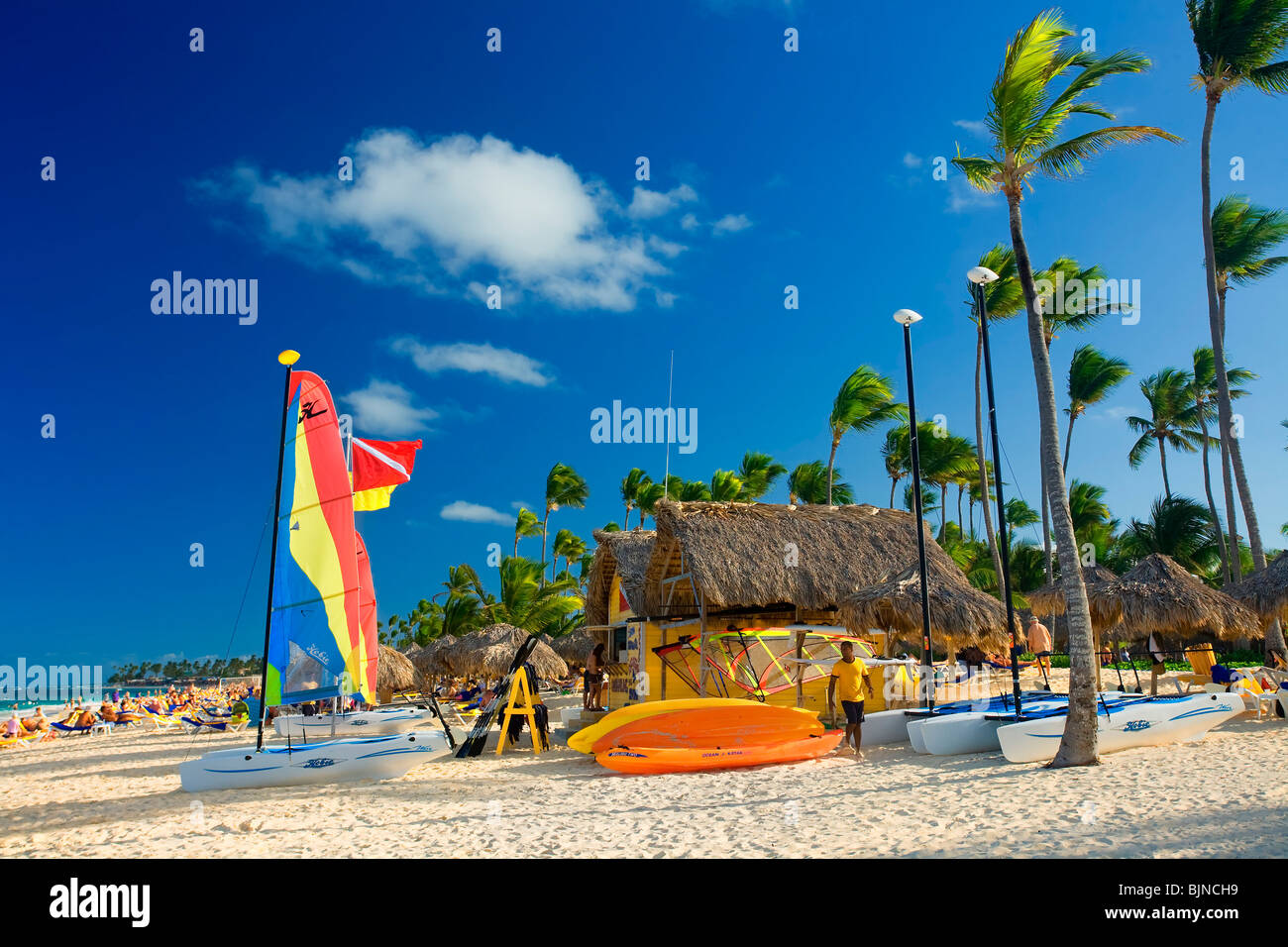 BAVARO BEACH, PUNTA CANA, DOMINIKANISCHE REPUBLIK Stockfoto
