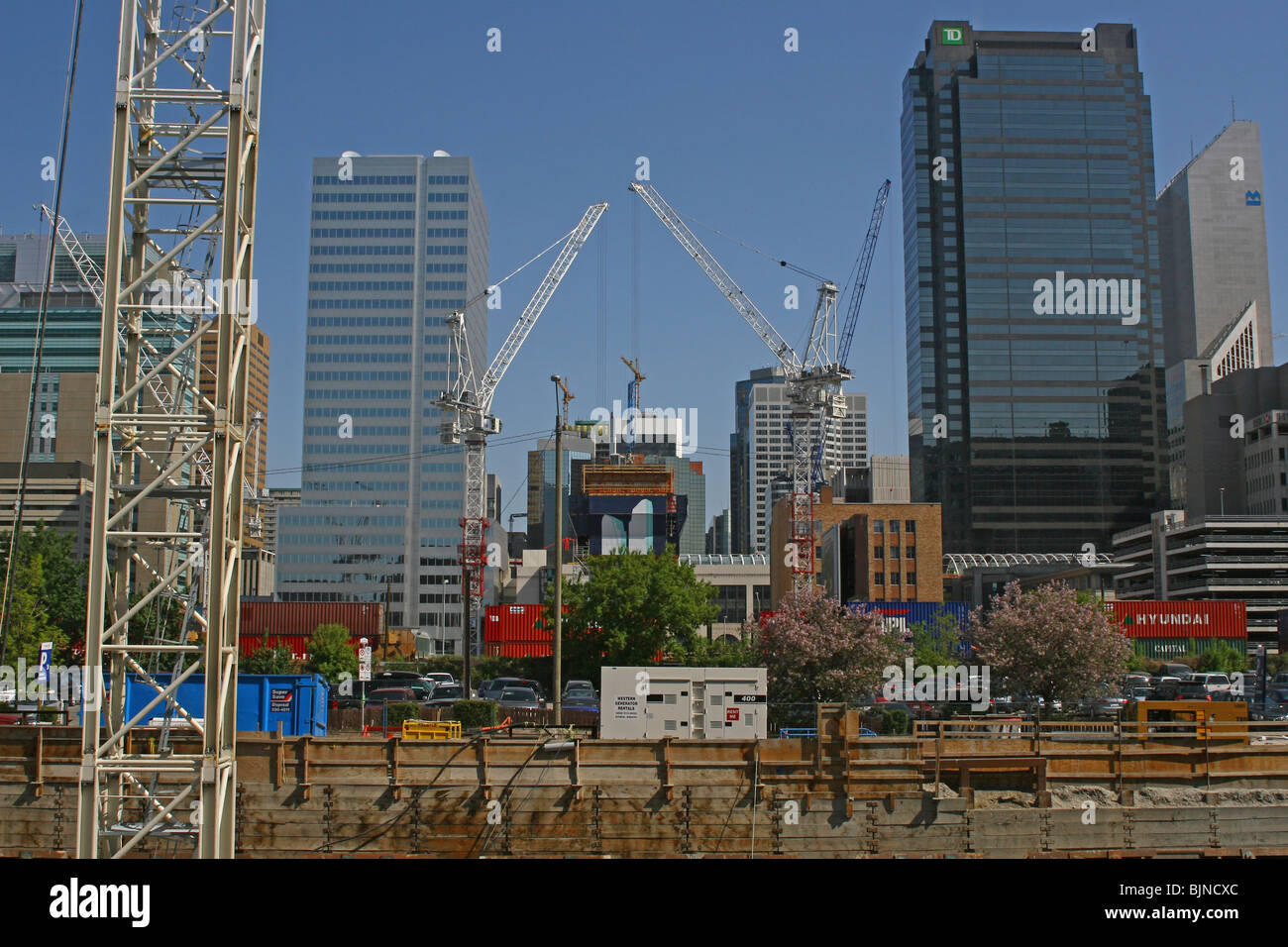 Bau in der Innenstadt von Calgary, Alberta, Kanada Stockfoto