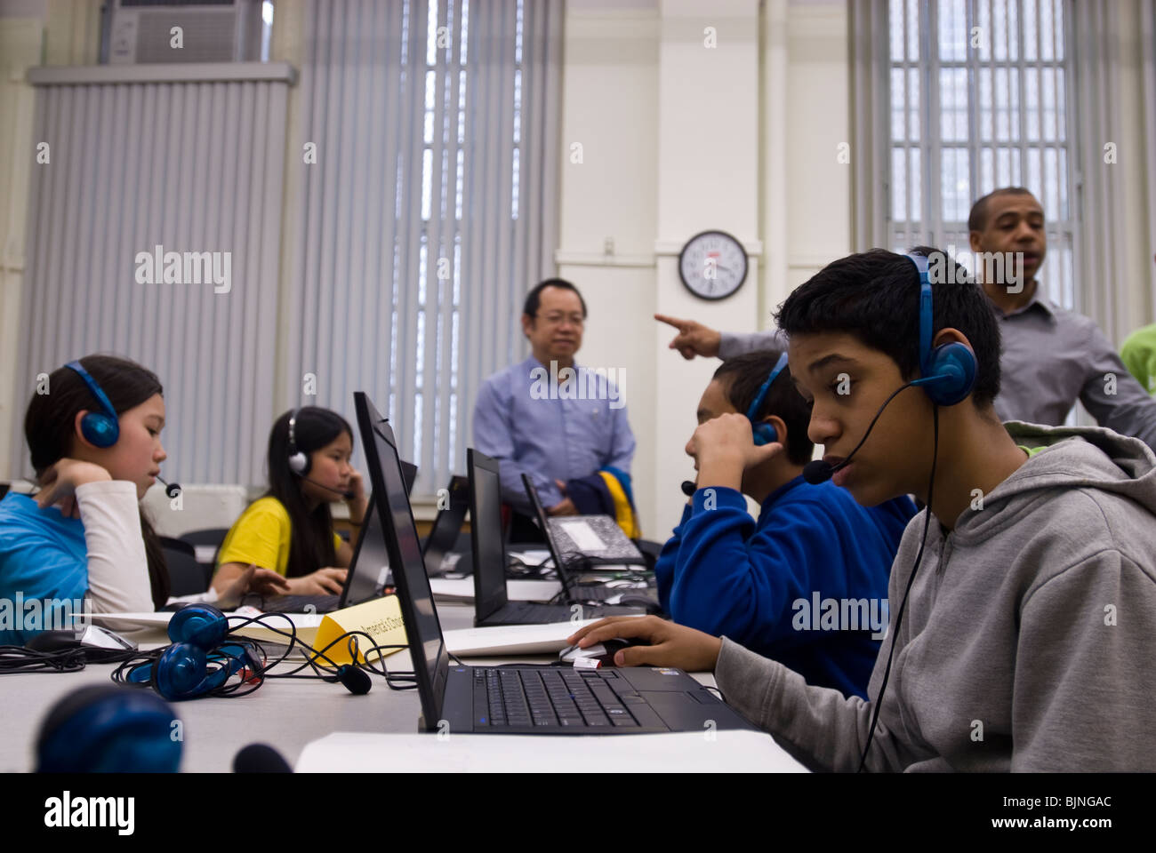 Technologie-nach der Schule-Mathematik-Programm in Brooklyn in New York Stockfoto
