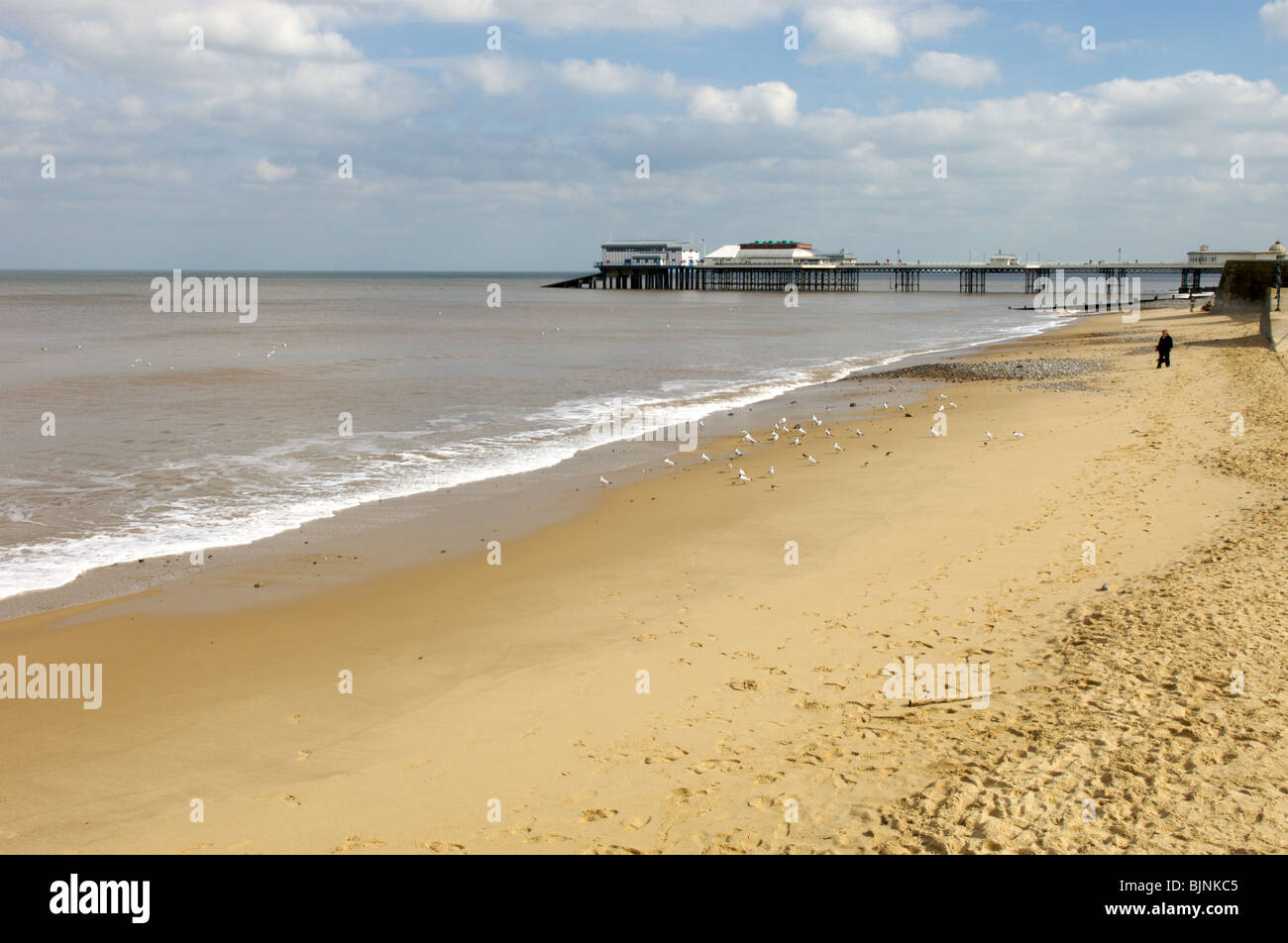 Cromer Pier und Strand, Norfolk Stockfoto
