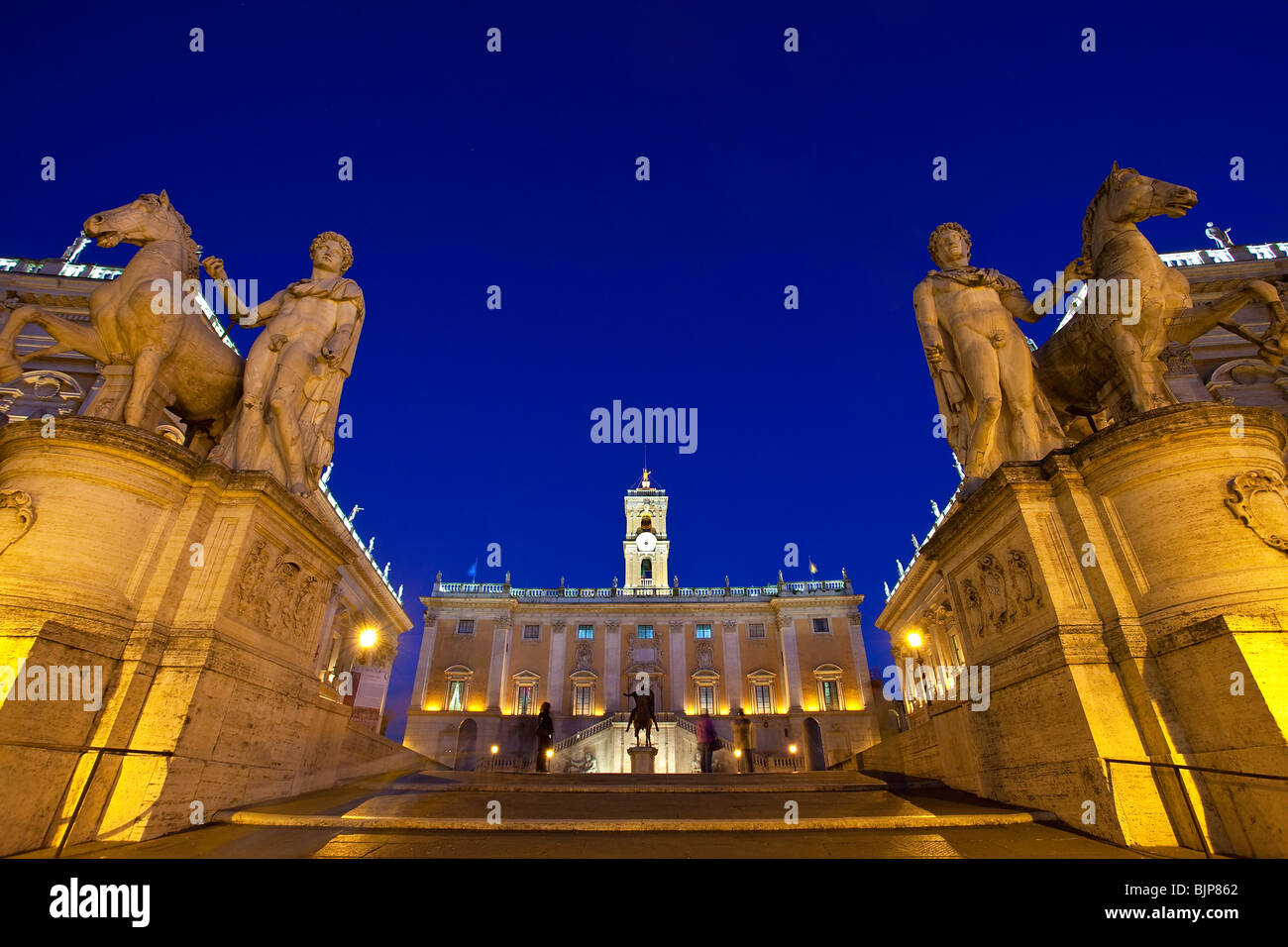 Rom, Piazza del Campidoglio (kapitolinische Platz) Stockfoto
