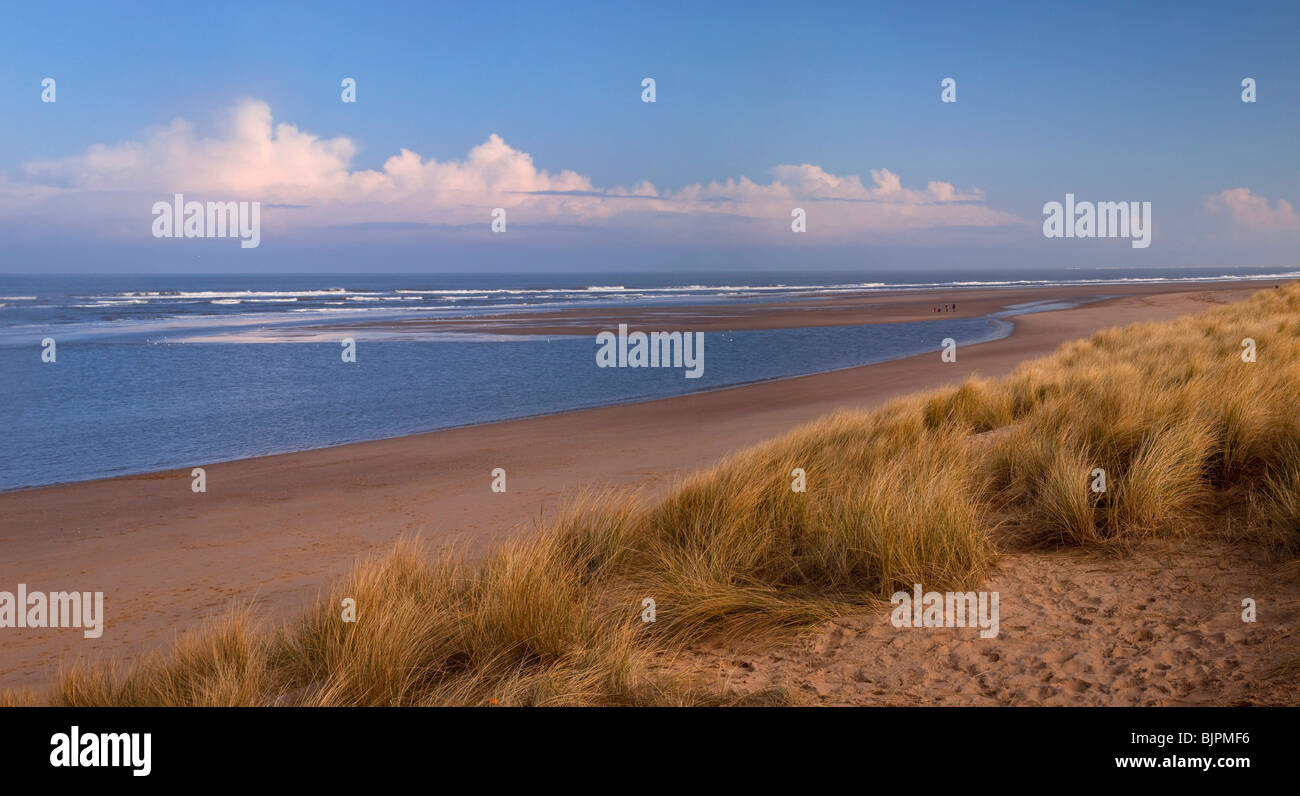 Holkham Strand und Dünen, Norfolk, England. Stockfoto