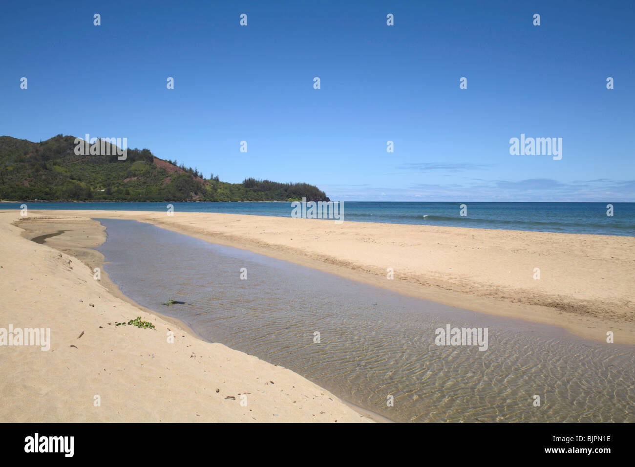 Tidepool auf Kauai HI Waioli Beach Hanalei Bay Stockfoto