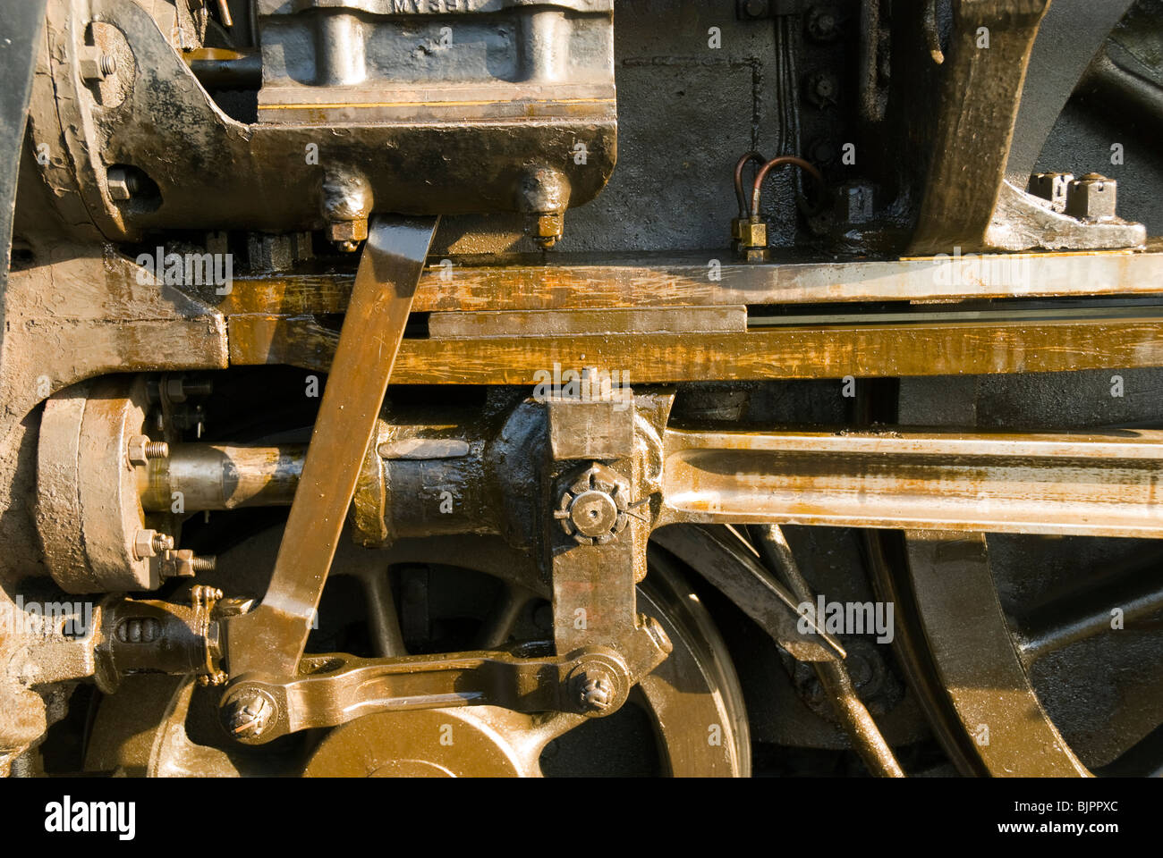 Detail von 60009 "Union of South Africa", eine Dampflokomotive der LNER-Klasse A4 in Crewe, Cheshire, UK Stockfoto