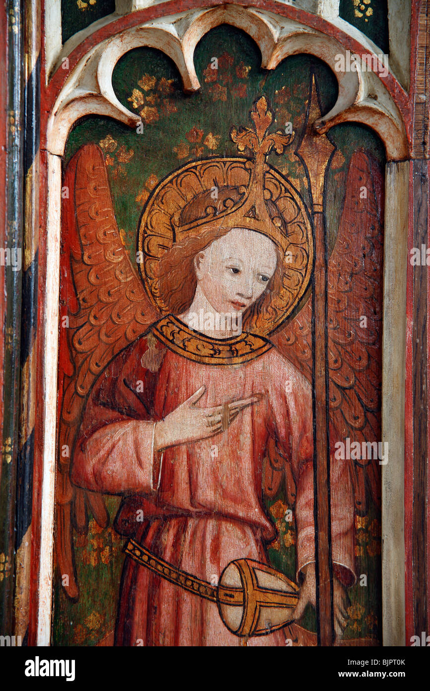 Malte Lettner Darstellung A Schutzengel, St. Michael und alle Engel Kirche, Barton Turf, Norfolk Stockfoto