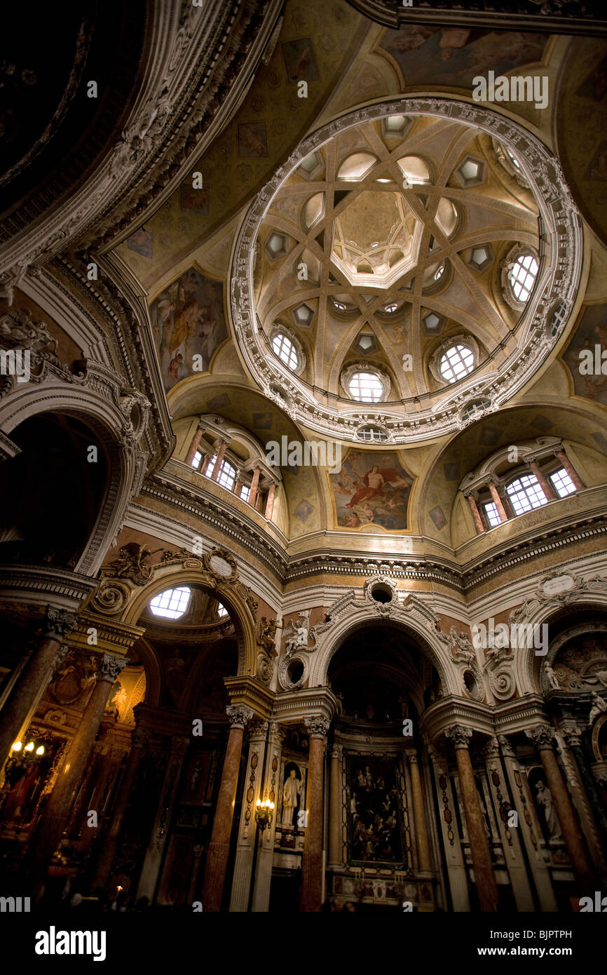 Italien, Piemont, Torino, Turin, Kirche von San Lorenzo, Innenraum Stockfoto