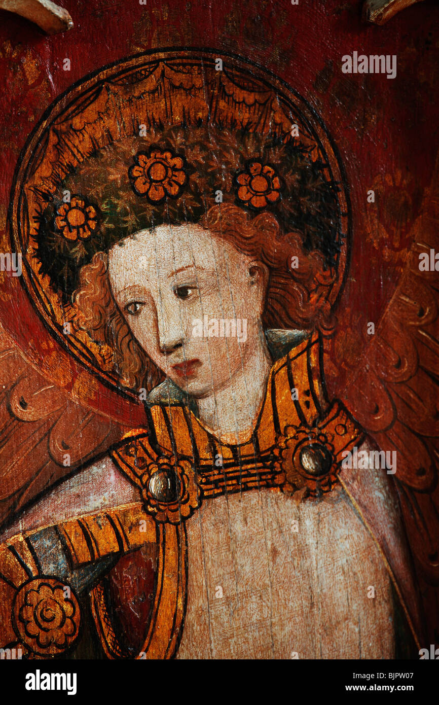 Malte Lettner Darstellung Saint Michael Archangel, St. Michael und alle Engel Kirche, Barton Turf, Norfolk Stockfoto