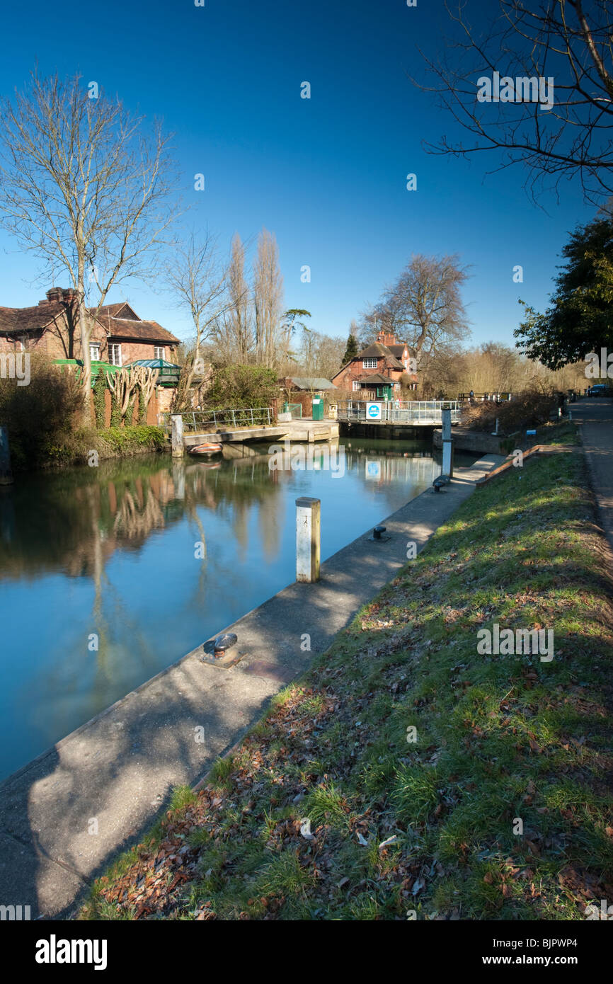 Sonning-Sperre auf Fluß Themse, Sonning, Berkshire, Großbritannien Stockfoto