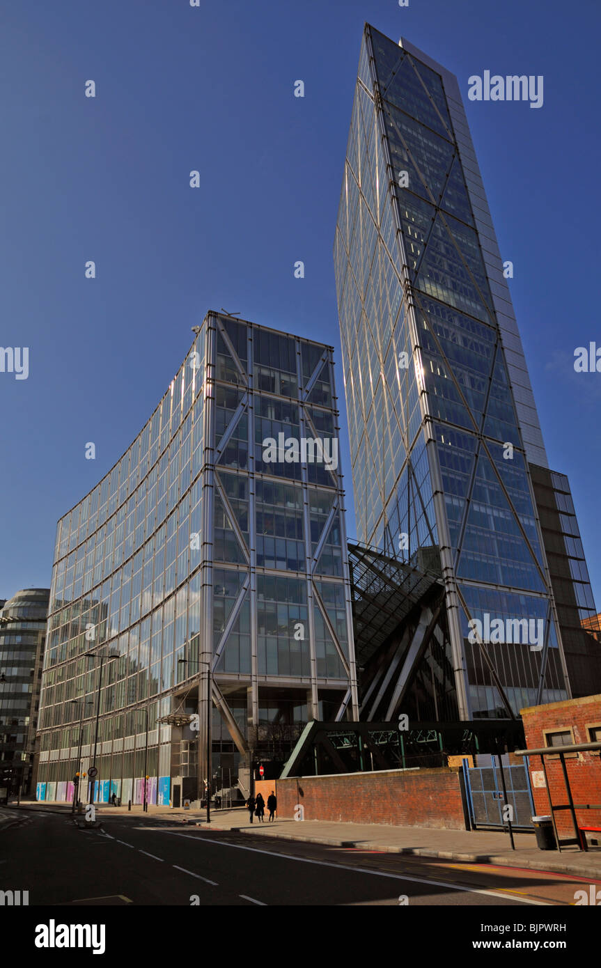 201 Bishopsgate und der Broadgate Tower, London EC2M, Vereinigtes Königreich Stockfoto