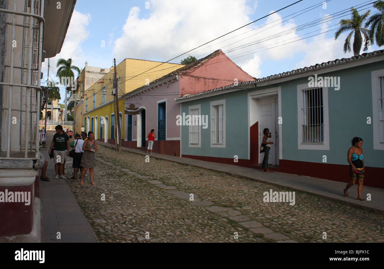 Touristen in Trinidad in Kuba. Stockfoto