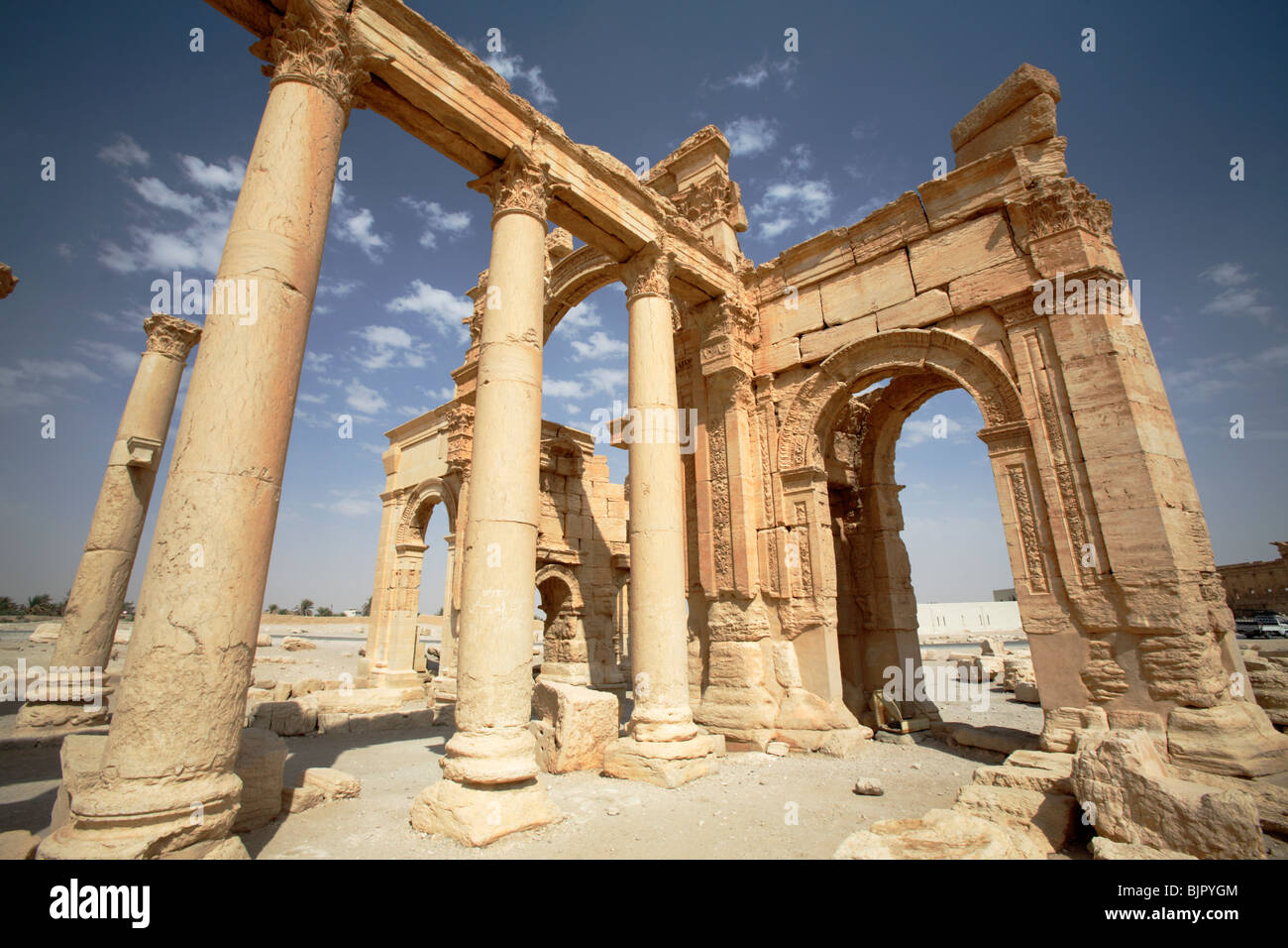 Kolonnade in den Ruinen von Palmyra, Syrien Stockfoto