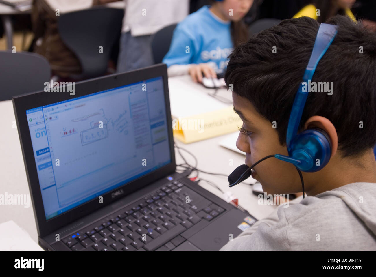 Technologie-nach der Schule-Mathematik-Programm in Brooklyn in New York Stockfoto