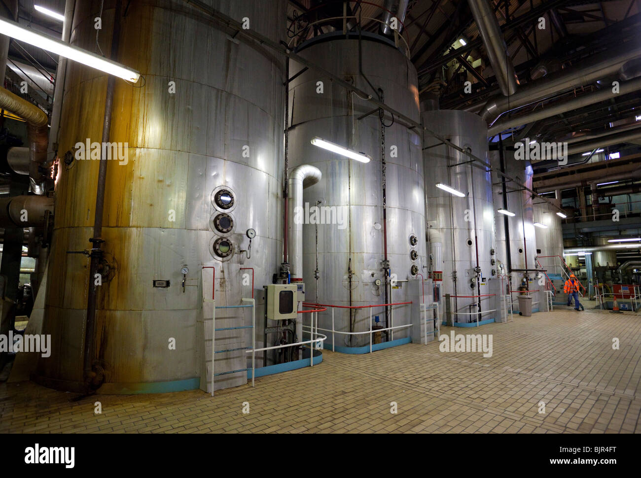 Lagertanks in British Sugar factory Stockfoto