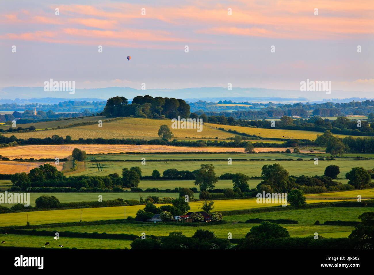 Blick vom kleinen Knoll, in der Nähe von Maiden Bradley, Wiltshire Stockfoto