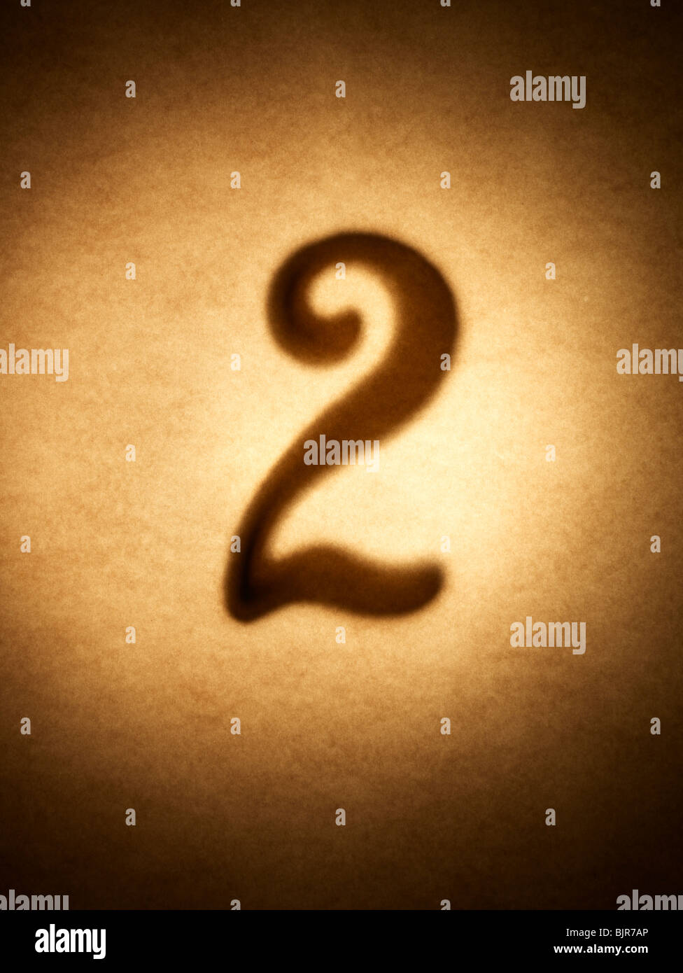 Nummer Nummern 2 Symbol Abbildung Ziffer Stockfoto
