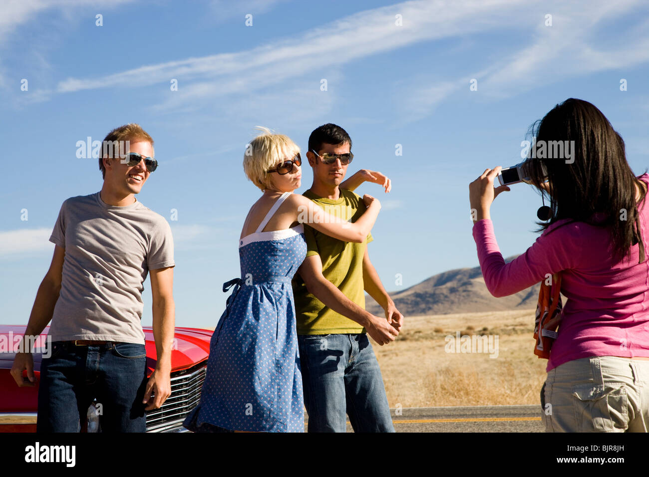 Aufnahme am Straßenrand Stockfoto