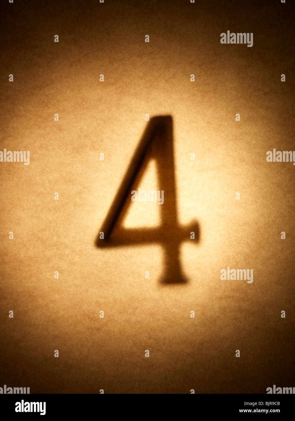 Nummer Nummern 4 Symbol Abbildung Ziffer Stockfoto